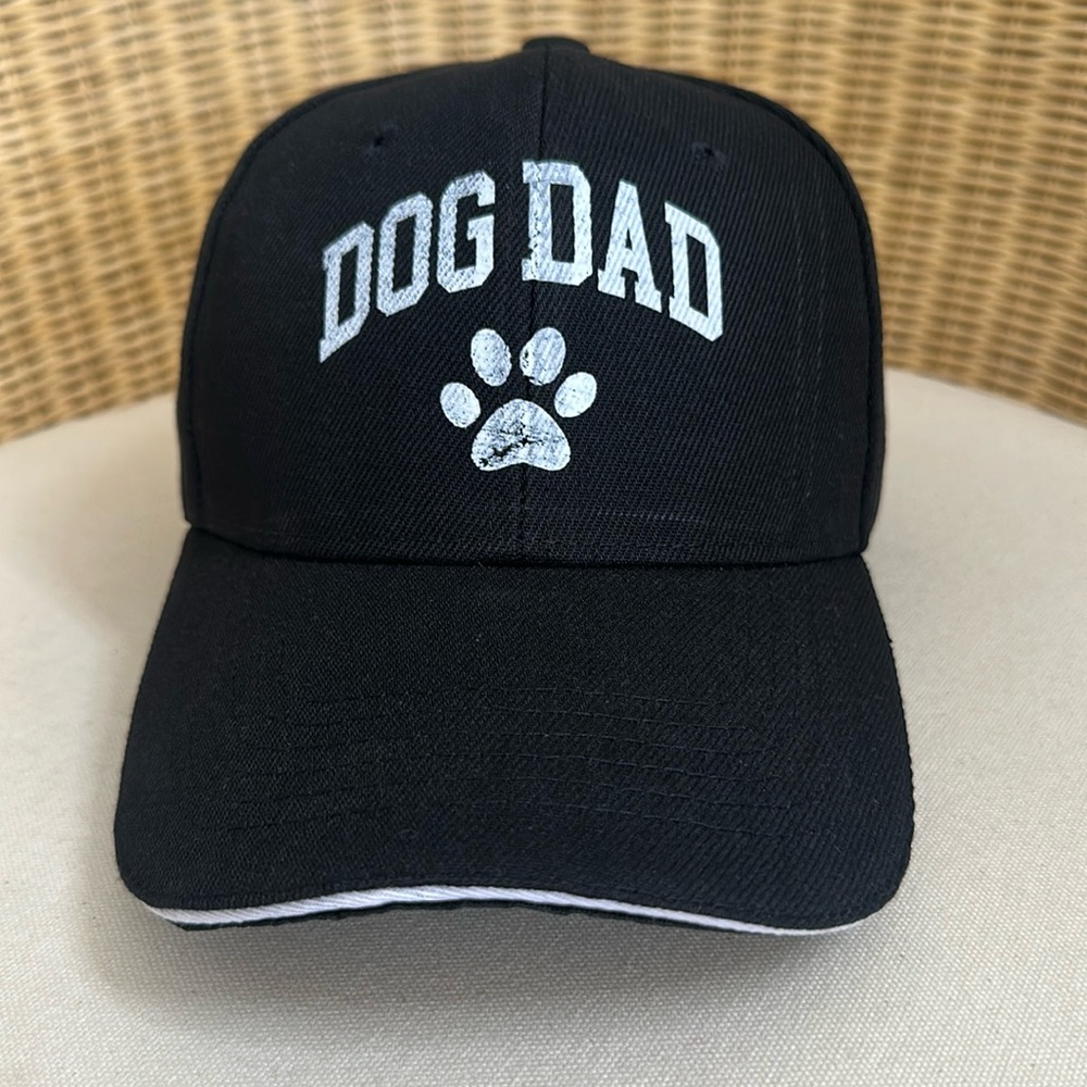 NWT “Dog Dad” Black & White Adjustable Ball Cap